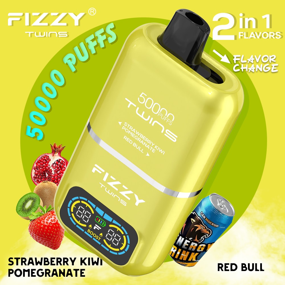 Le vapoteur Fizzy Twins 50 000 bouffées offre deux saveurs, une capacité de 50 ml et jusqu'à 50 000 bouffées. Avec un taux de nicotine de 2%/5%, des résistances à double maille et un chargeur Type-C, il offre des sessions de vapotage longues, savoureuses et puissantes.