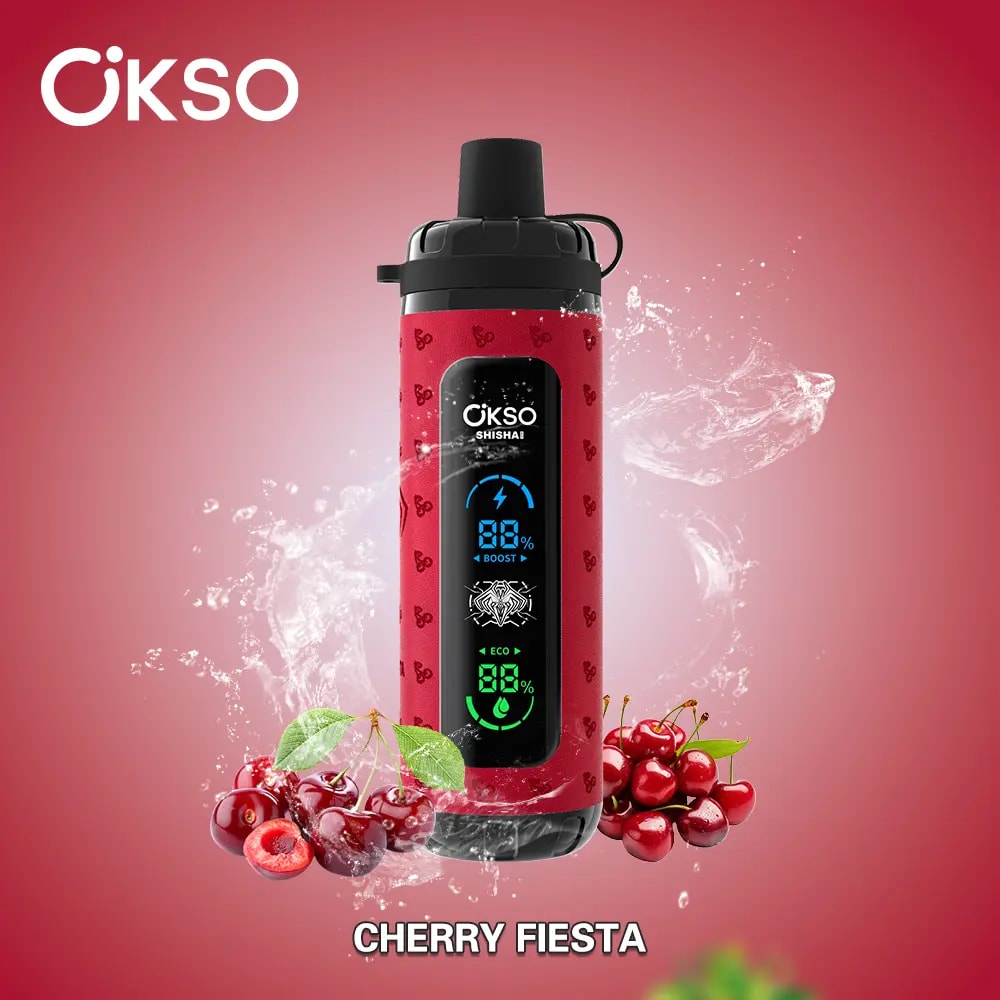 Der OKSO Shisha Max 40K Puffs Disposable Vape bietet 40.000 Züge, 36 ml E-Liquid, Mesh-Coil, LED-Display, Typ-C-Ladefunktion, einstellbare Luftzufuhr, Leistungsregelung und 10 Geschmacksrichtungen in einem kindersicheren Design.
