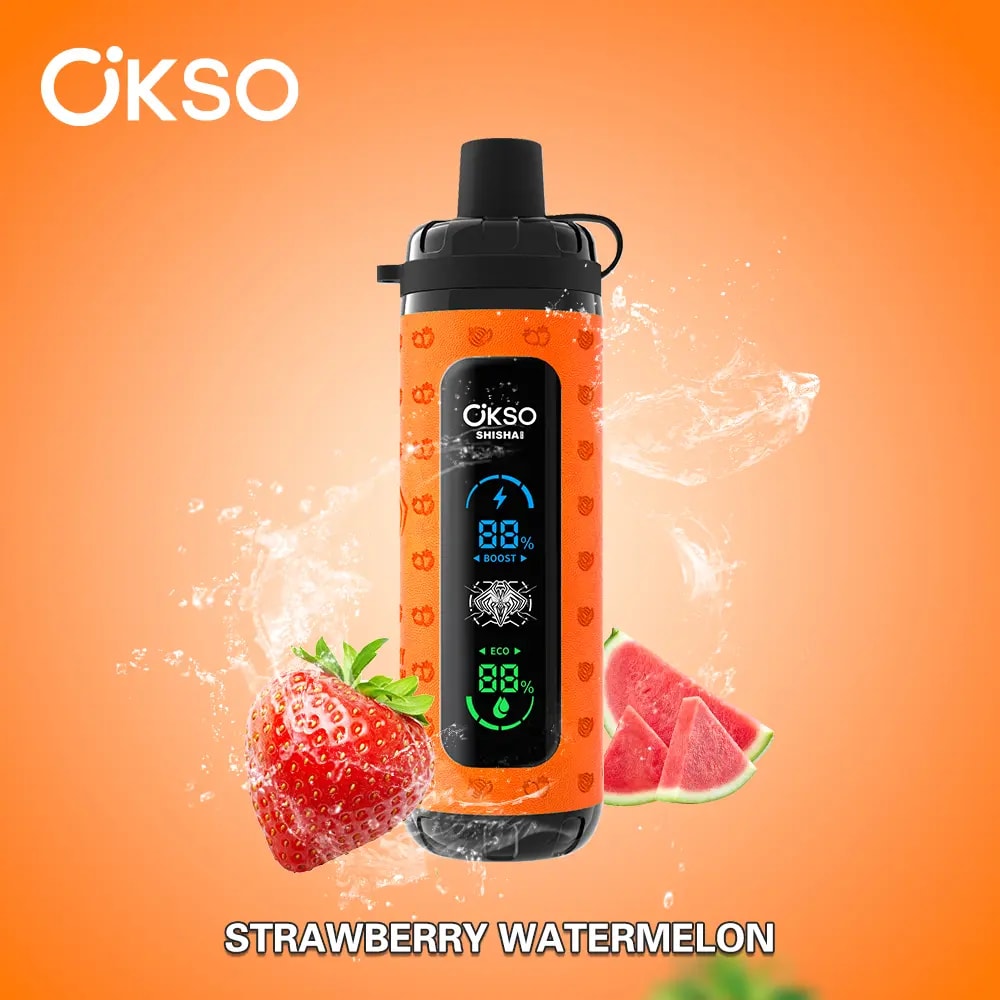 Der OKSO Shisha Max 40K Puffs Disposable Vape bietet 40.000 Züge, 36 ml E-Liquid, Mesh-Coil, LED-Display, Typ-C-Ladefunktion, einstellbare Luftzufuhr, Leistungsregelung und 10 Geschmacksrichtungen in einem kindersicheren Design.