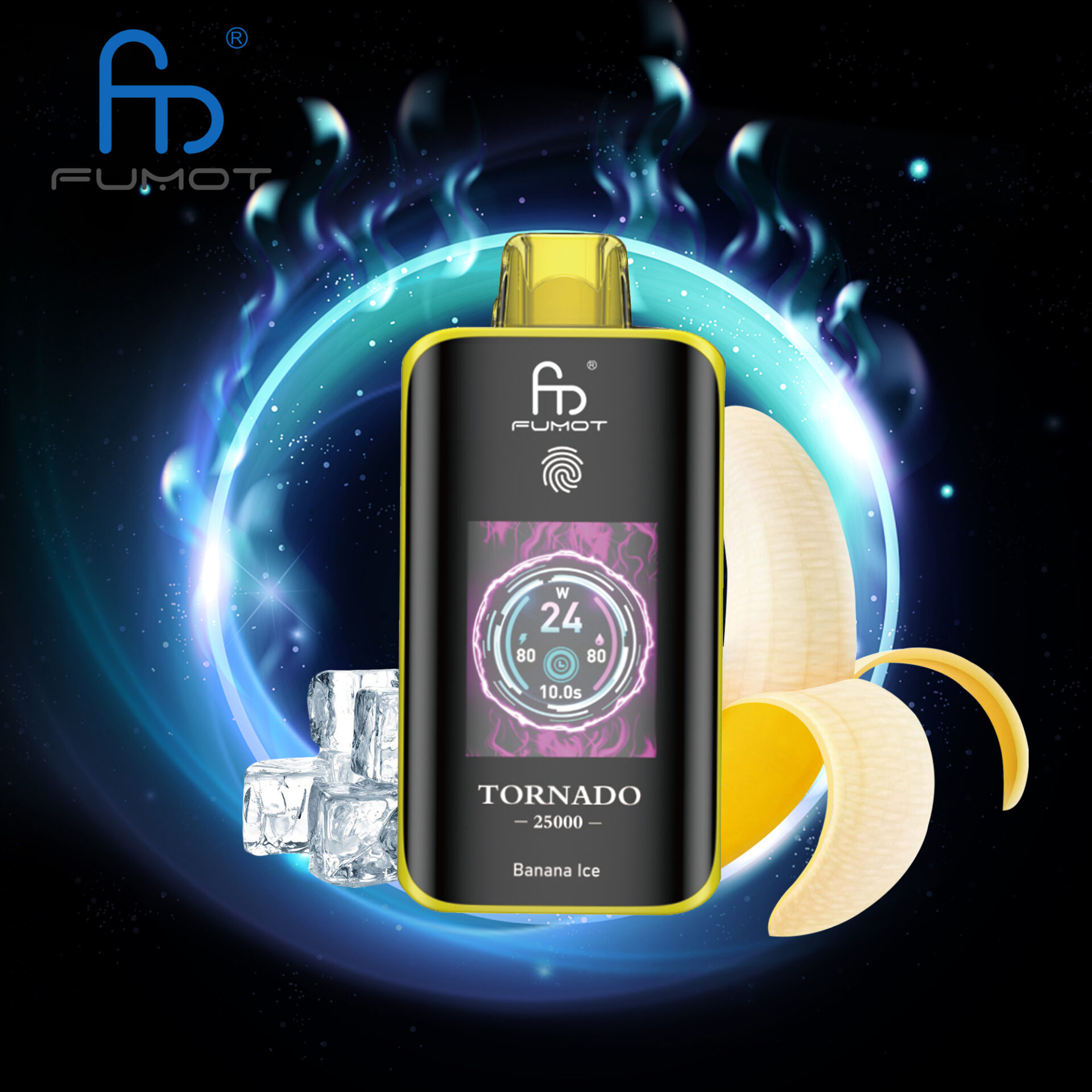 El RandM Fumot Tornado 25K ofrece 25.000 bocanadas, bobina de malla dual, batería de 700 mAh, pantalla táctil y carga rápida tipo C, con 26 sabores y potencia ajustable, brindando un vapeo suave, duradero y personalizable.