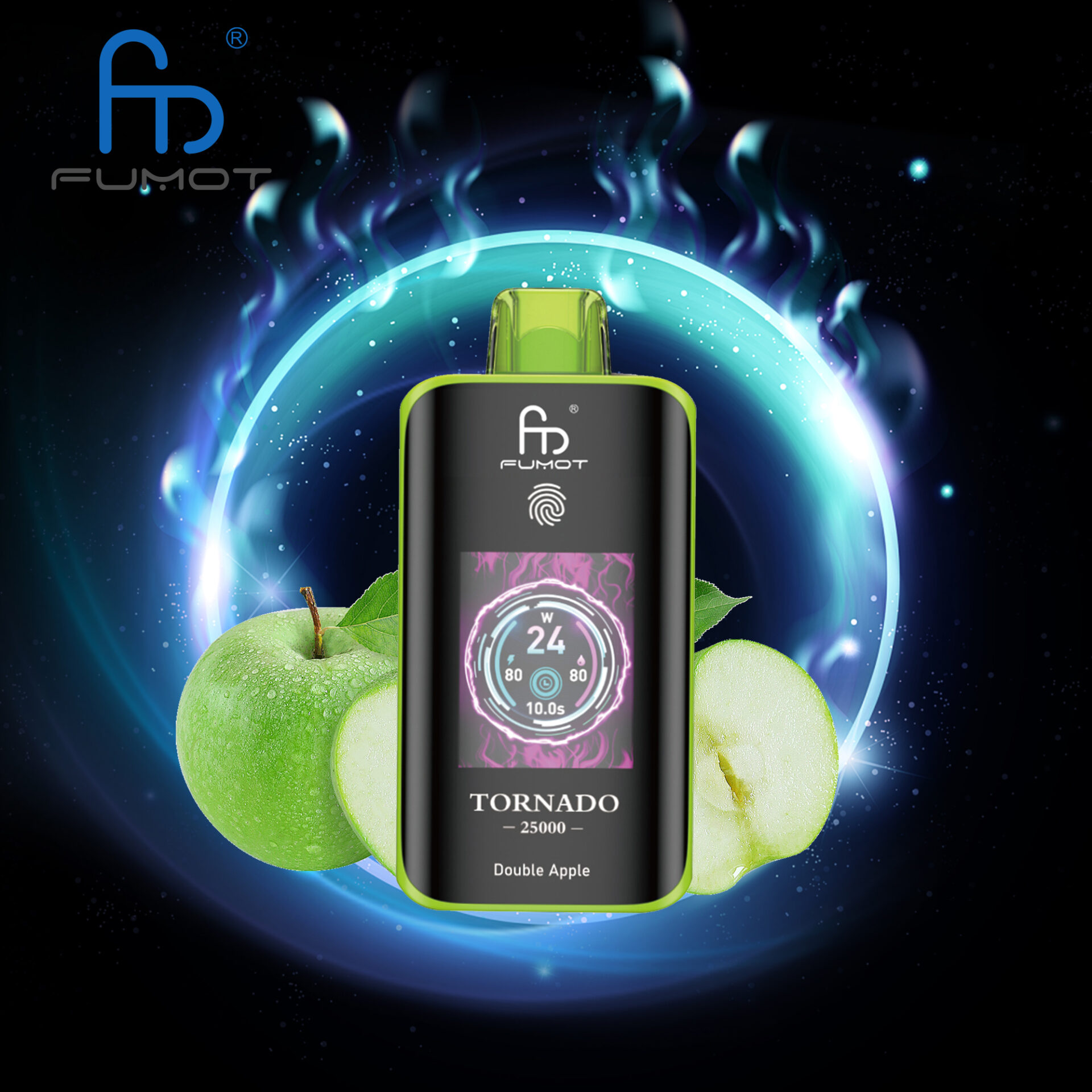 El RandM Fumot Tornado 25K ofrece 25.000 bocanadas, bobina de malla dual, batería de 700 mAh, pantalla táctil y carga rápida tipo C, con 26 sabores y potencia ajustable, brindando un vapeo suave, duradero y personalizable.