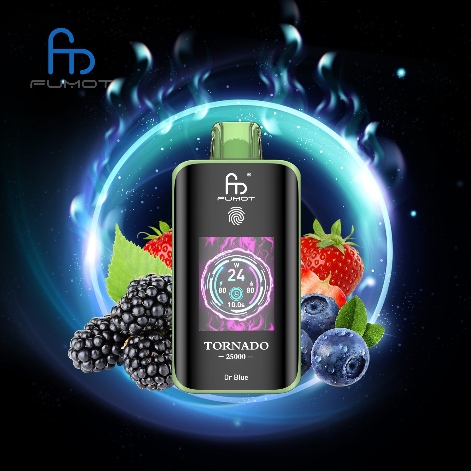 El RandM Fumot Tornado 25K ofrece 25.000 bocanadas, bobina de malla dual, batería de 700 mAh, pantalla táctil y carga rápida tipo C, con 26 sabores y potencia ajustable, brindando un vapeo suave, duradero y personalizable.