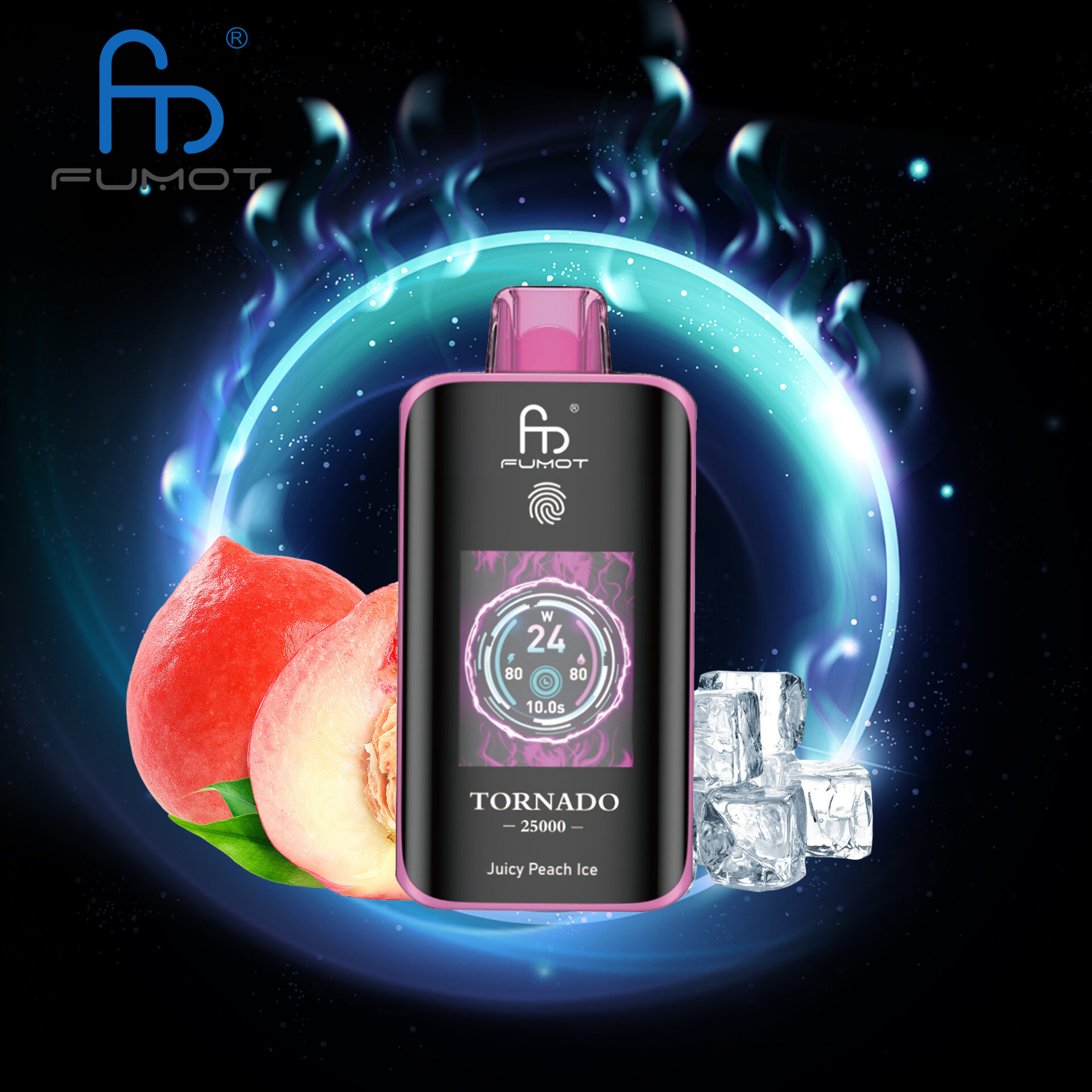 El RandM Fumot Tornado 25K ofrece 25.000 bocanadas, bobina de malla dual, batería de 700 mAh, pantalla táctil y carga rápida tipo C, con 26 sabores y potencia ajustable, brindando un vapeo suave, duradero y personalizable.