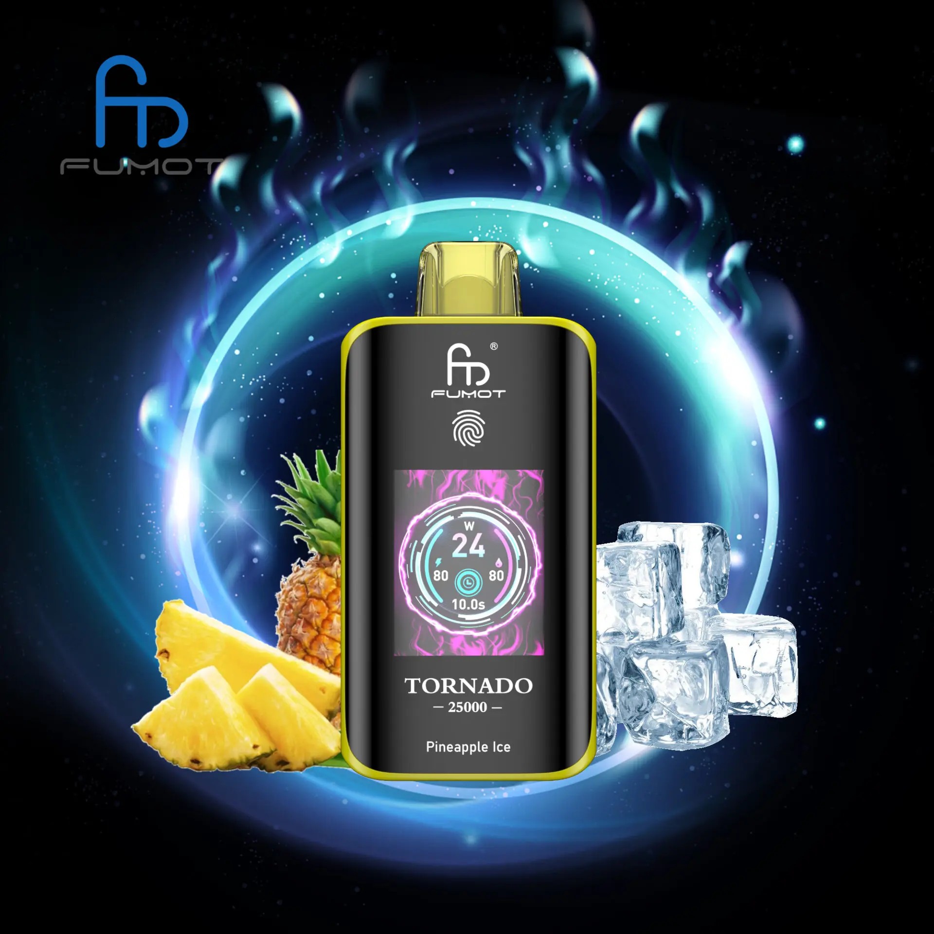 El RandM Fumot Tornado 25K ofrece 25.000 bocanadas, bobina de malla dual, batería de 700 mAh, pantalla táctil y carga rápida tipo C, con 26 sabores y potencia ajustable, brindando un vapeo suave, duradero y personalizable.