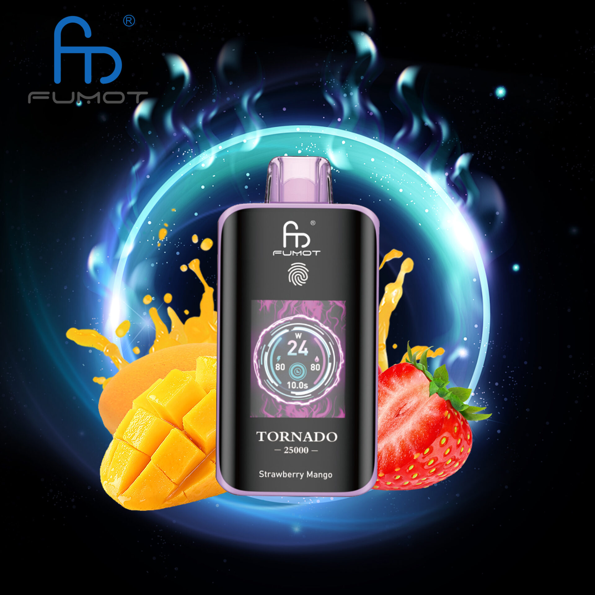 El RandM Fumot Tornado 25K ofrece 25.000 bocanadas, bobina de malla dual, batería de 700 mAh, pantalla táctil y carga rápida tipo C, con 26 sabores y potencia ajustable, brindando un vapeo suave, duradero y personalizable.