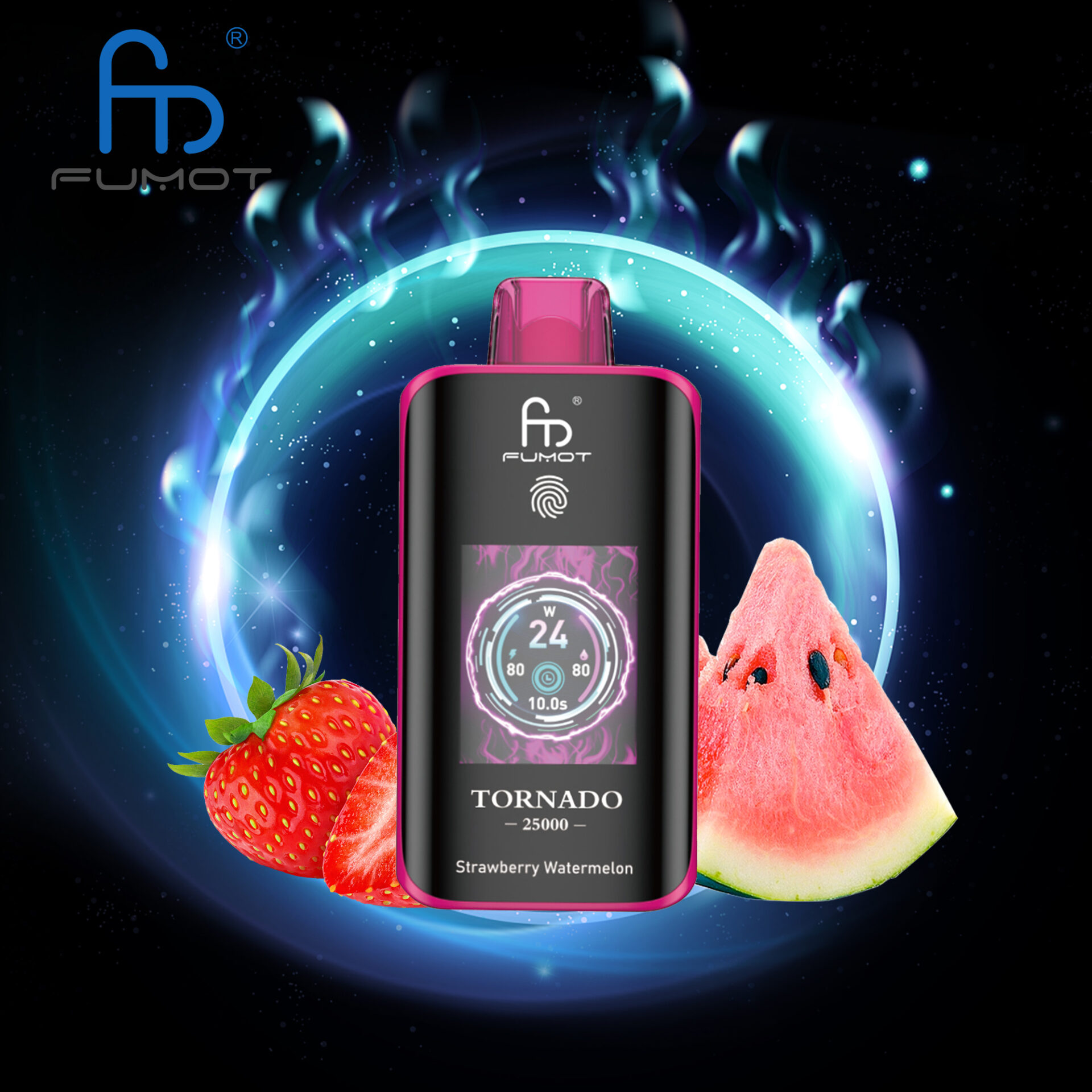 El RandM Fumot Tornado 25K ofrece 25.000 bocanadas, bobina de malla dual, batería de 700 mAh, pantalla táctil y carga rápida tipo C, con 26 sabores y potencia ajustable, brindando un vapeo suave, duradero y personalizable.