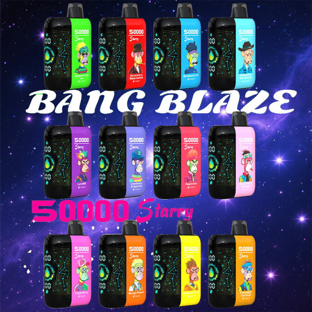 Bang Starry 50000 | 50K Puffs · 0–5% Nic · Dual Mesh · Type-C · 12 Flavors · 3 Modes