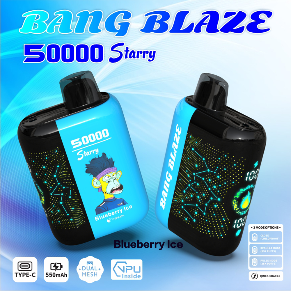 Bang Starry 50000 | 50K Puffs · 0–5% Nic · Dual Mesh · Type-C · 12 Flavors · 3 Modes - Image 2