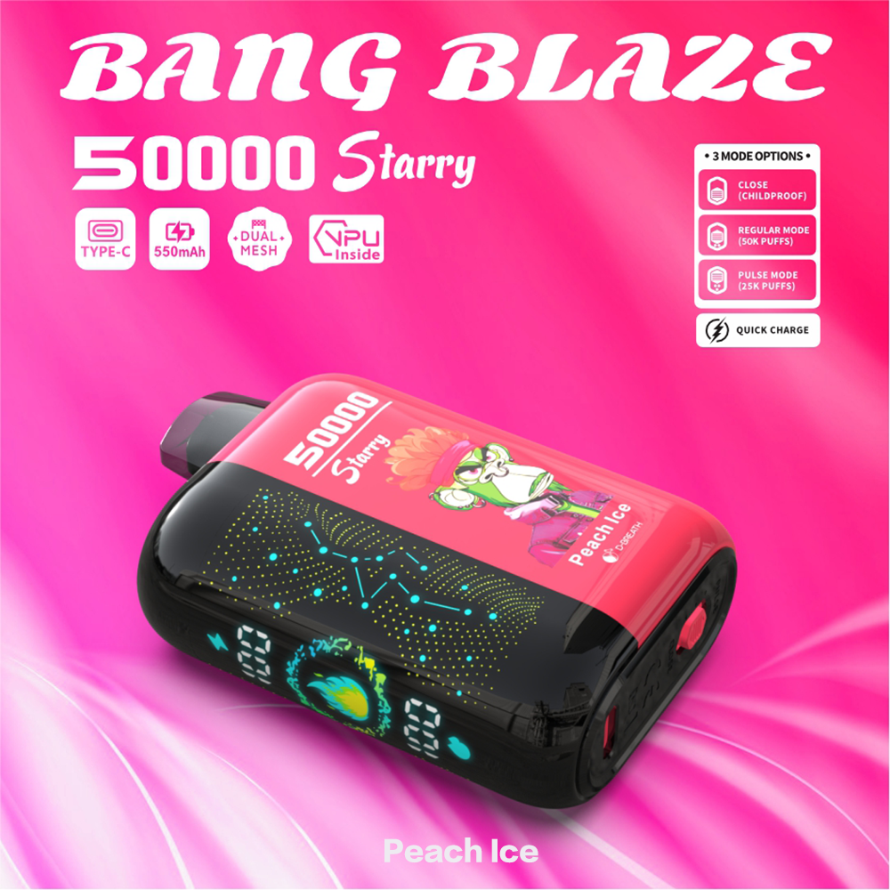 Bang Starry 50000 | 50K Puffs · 0–5% Nic · Dual Mesh · Type-C · 12 Flavors · 3 Modes - Image 6