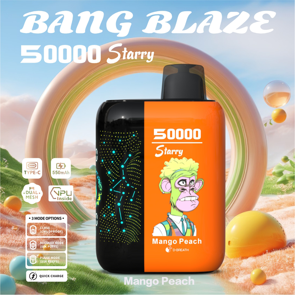 Bang Starry 50000 | 50K Puffs · 0–5% Nic · Dual Mesh · Type-C · 12 Flavors · 3 Modes - Image 8