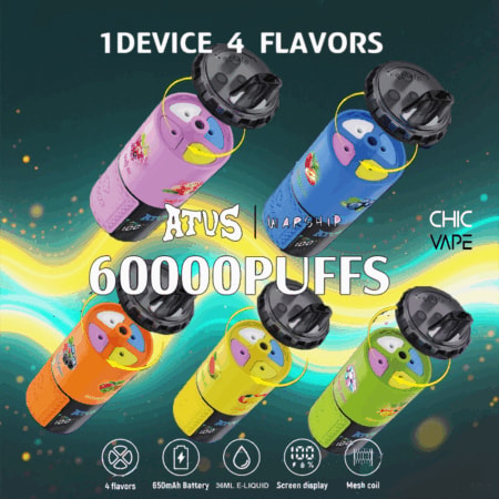 ATVS  60K | 60000 Puffs &  4 Adjustable flavors & Screen Display