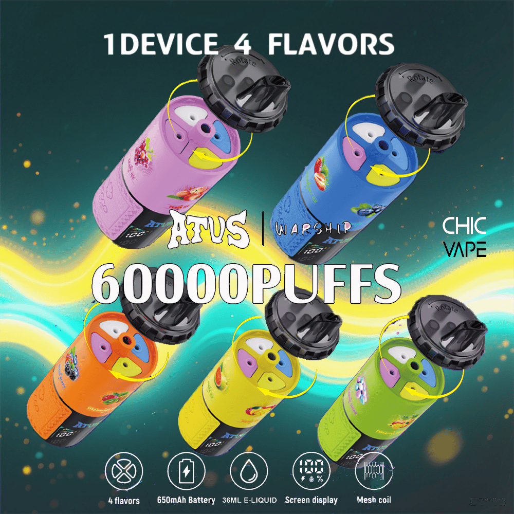 ATVS 60K | 60000 Puffs & 4 Adjustable flavors & Screen Display