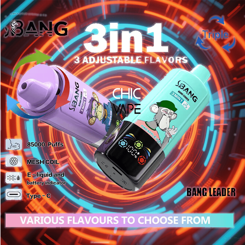 Bang Leader 85K | 85000 Puffs Vape ,3 in 1 Flavors ,Disposable Vape Device