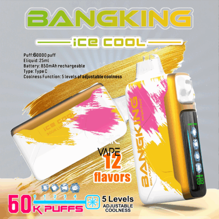 BangKing Ice Cool 60K - 12 sabores, 60000 inhalaciones, Cool Vape ajustable