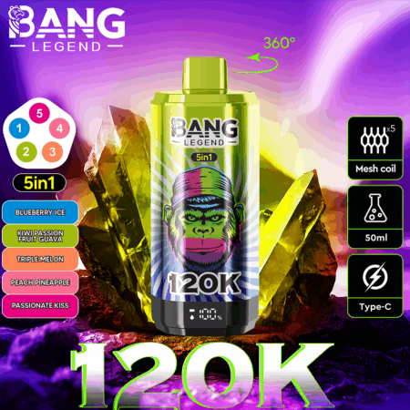 Bang Legend 120K 5in1— 120000Puffs & 5-in-1 Flavors & Disposable Vape