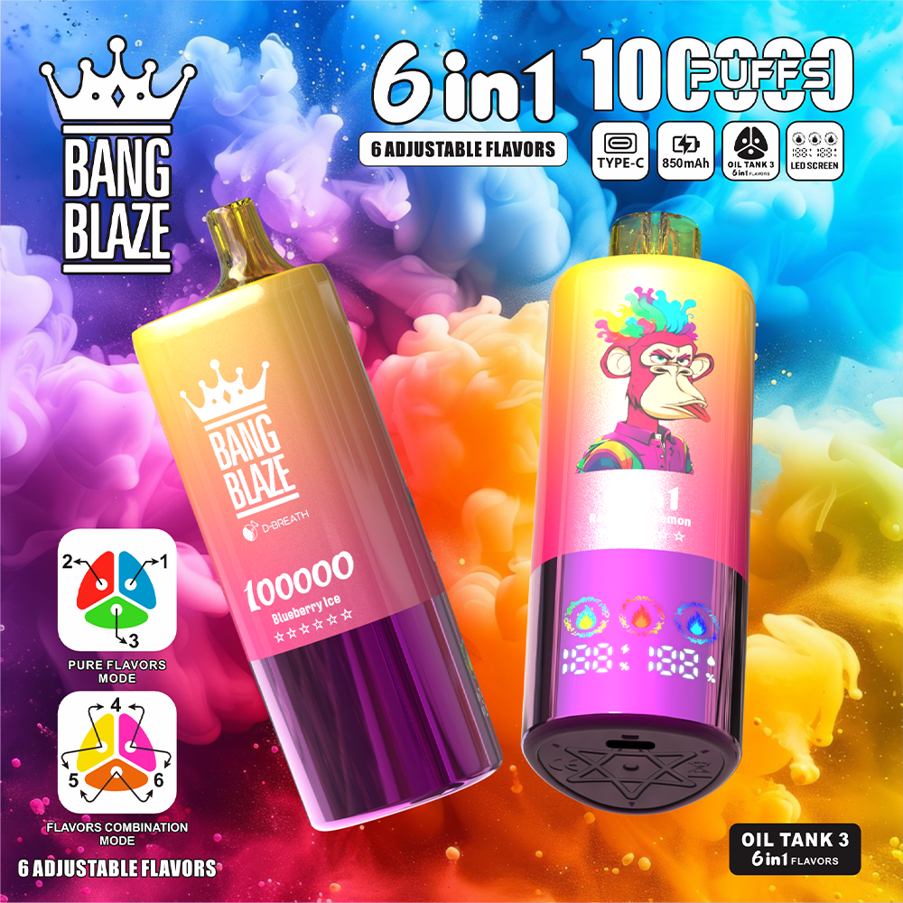 Bang Blaze 100k 6in1 — 6 in 1 Design | 100,000 puffs | Type-C fast charging - Image 2