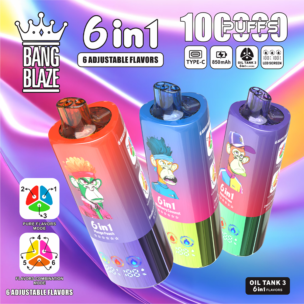 Bang Blaze 100k 6in1 — 6 in 1 Design | 100,000 puffs | Type-C fast charging - Image 3