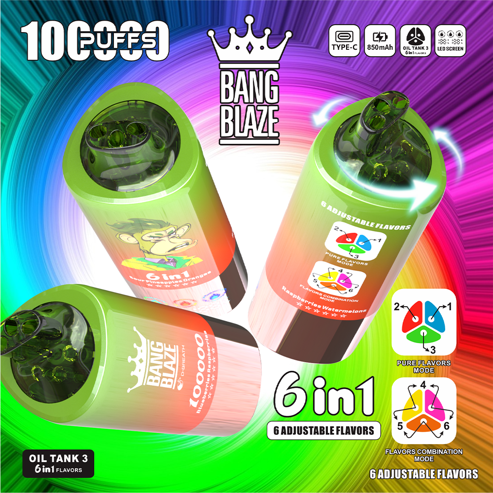Bang Blaze 100k 6in1 — 6 in 1 Design | 100,000 puffs | Type-C fast charging - Image 4
