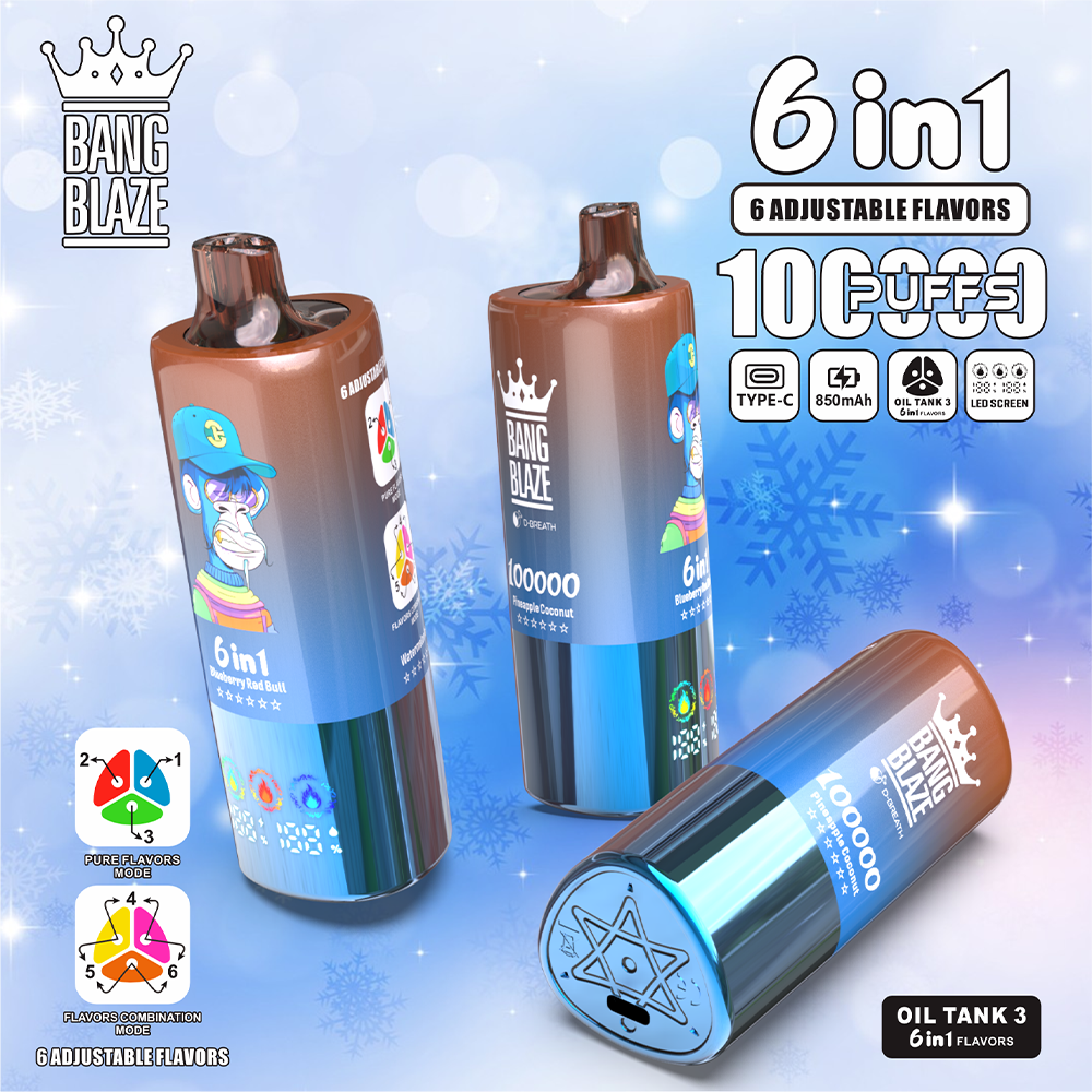 Bang Blaze 100k 6in1 — 6 in 1 Design | 100,000 puffs | Type-C fast charging - Image 7