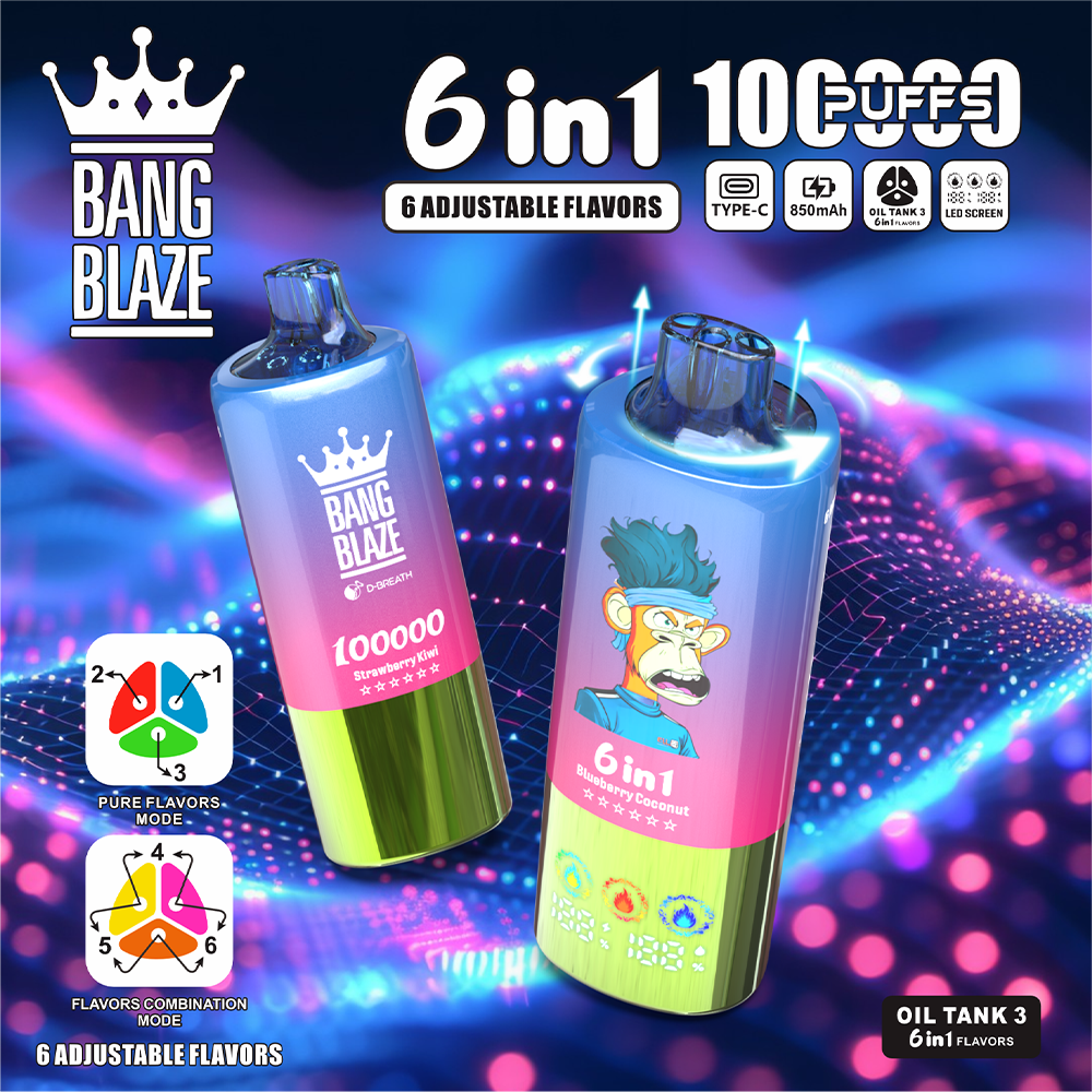 Bang Blaze 100k 6in1 — 6 in 1 Design | 100,000 puffs | Type-C fast charging - Image 8