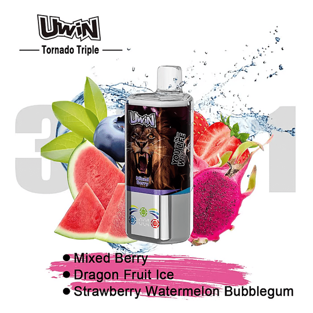 Uwin Tornado Triple 60K 3in1 | Triple-Flavor & 60000 Puffs & Type-C charging - Image 10