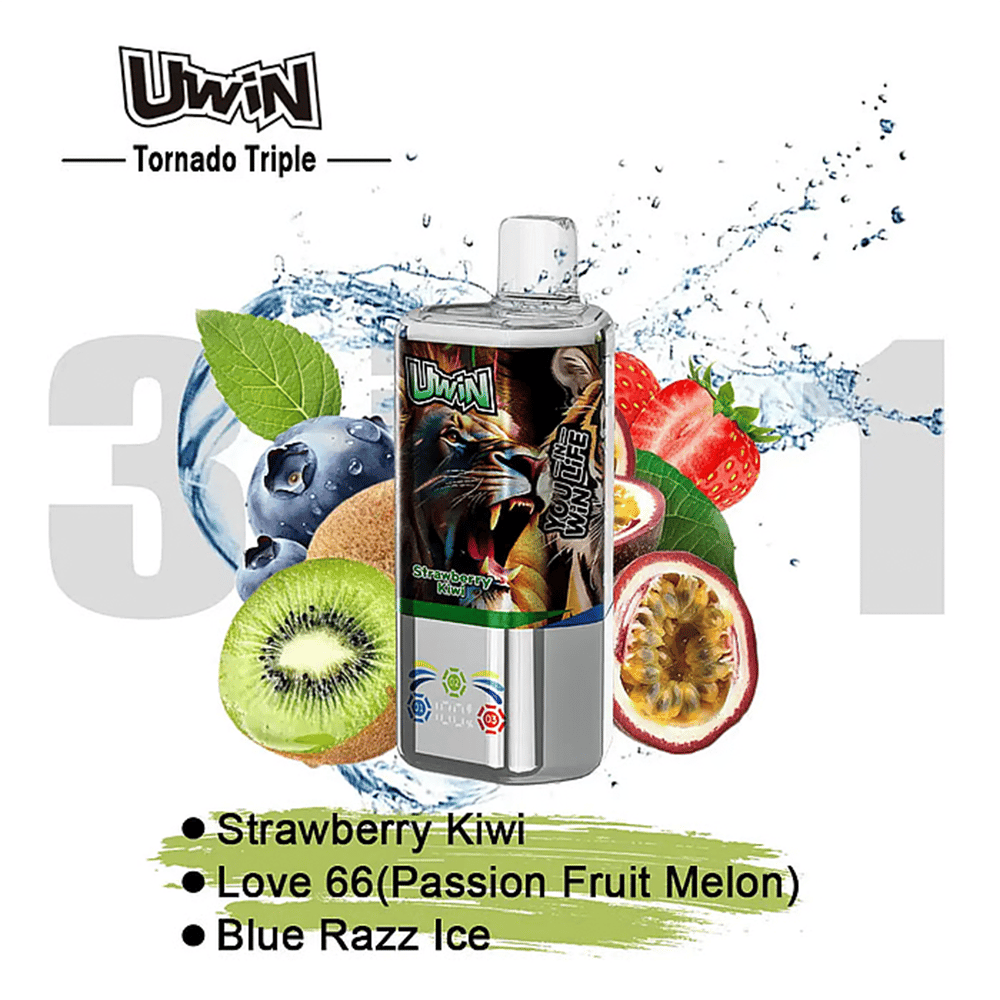 Uwin Tornado Triple 60K 3in1 | Triple-Flavor & 60000 Puffs & Type-C charging - Image 3