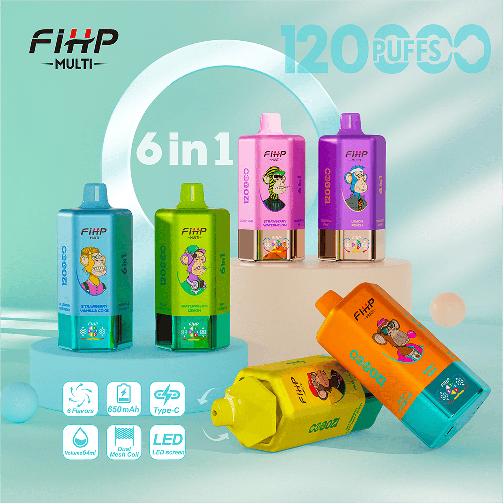 FiHP 120000 6in1 Multiple Flavor | 120K Puffs & 6-Flavor Switching System & Type-C Fast Charging