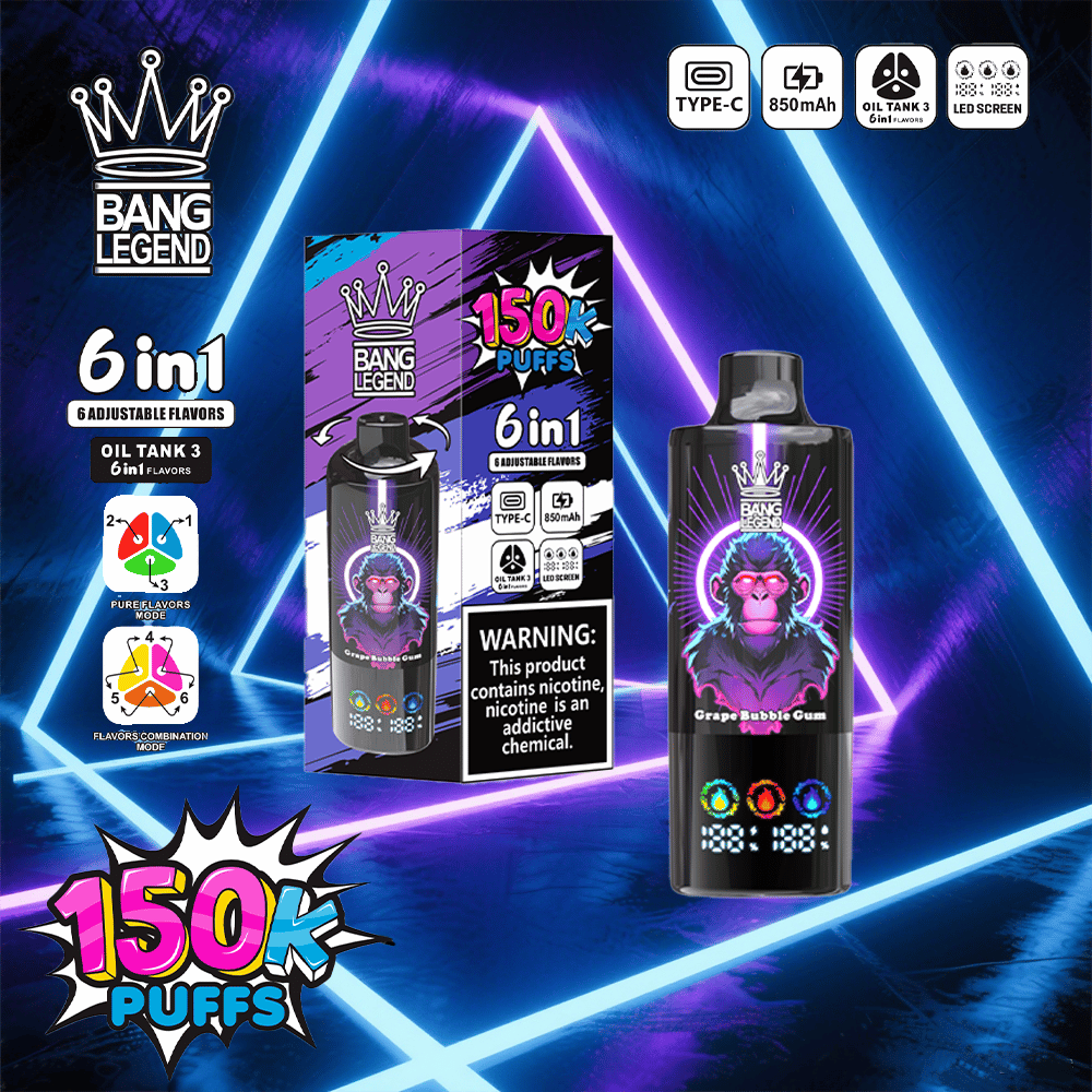 Bang Legend 150K 6in1 | 150000 Puffs & 6-in-1 Flavor System & LED Screen - Image 12