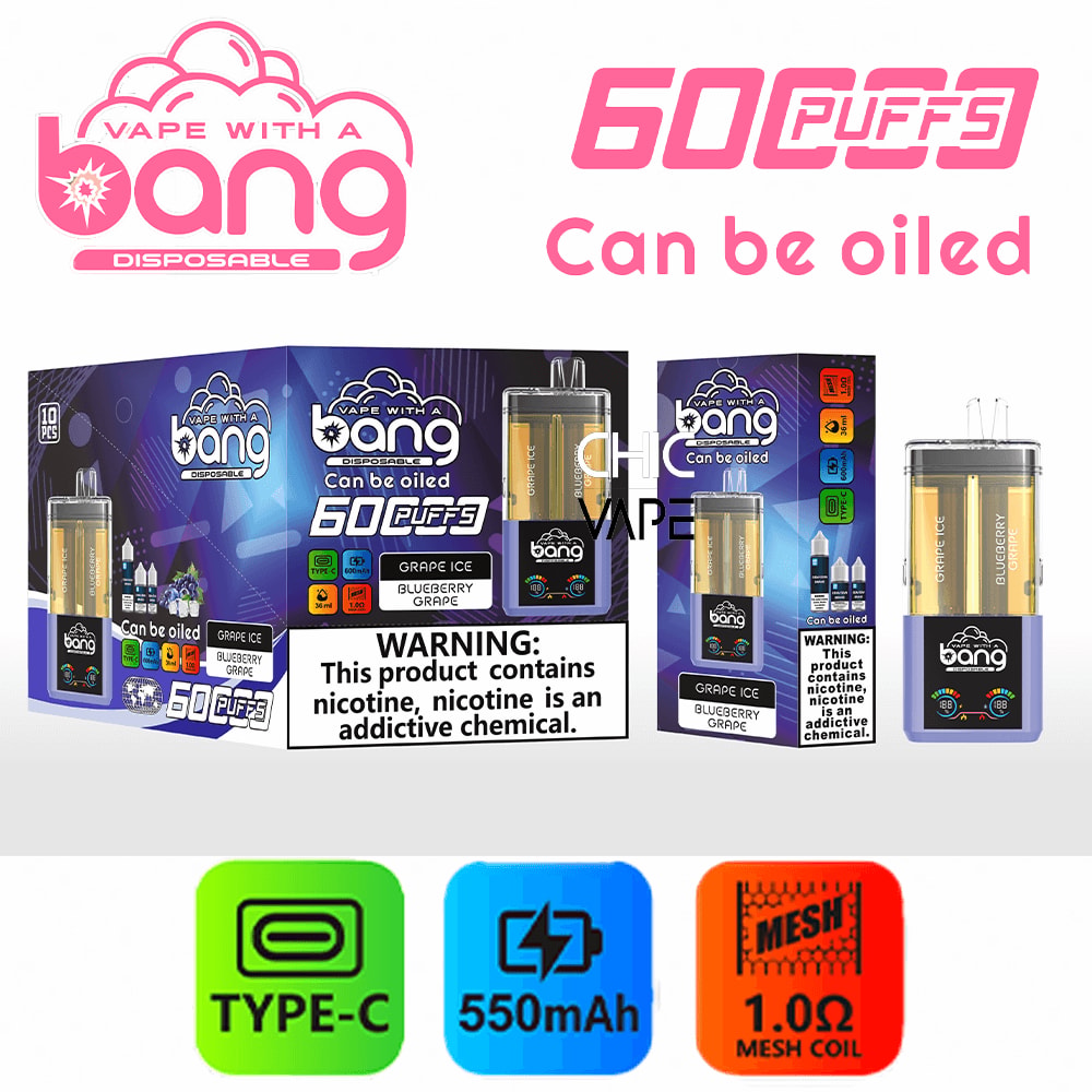 Bang Refillable 60K Puffs 2 IN 1 - 60000 Puffs ,Mesh Coil, Digital Display,  Refillable Vape - Image 10