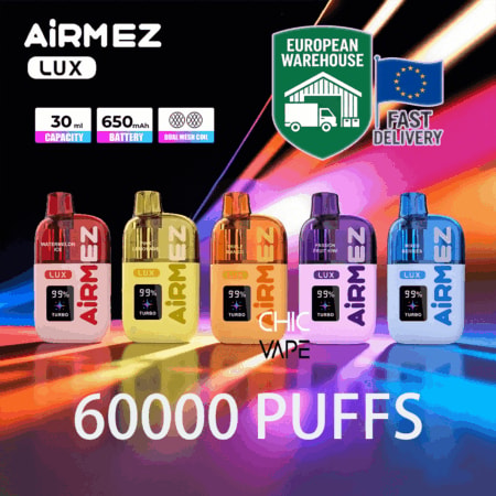 Vape monouso Airmez Lux 60K | Capacità 30 ml, bobina a rete, ricarica di tipo C