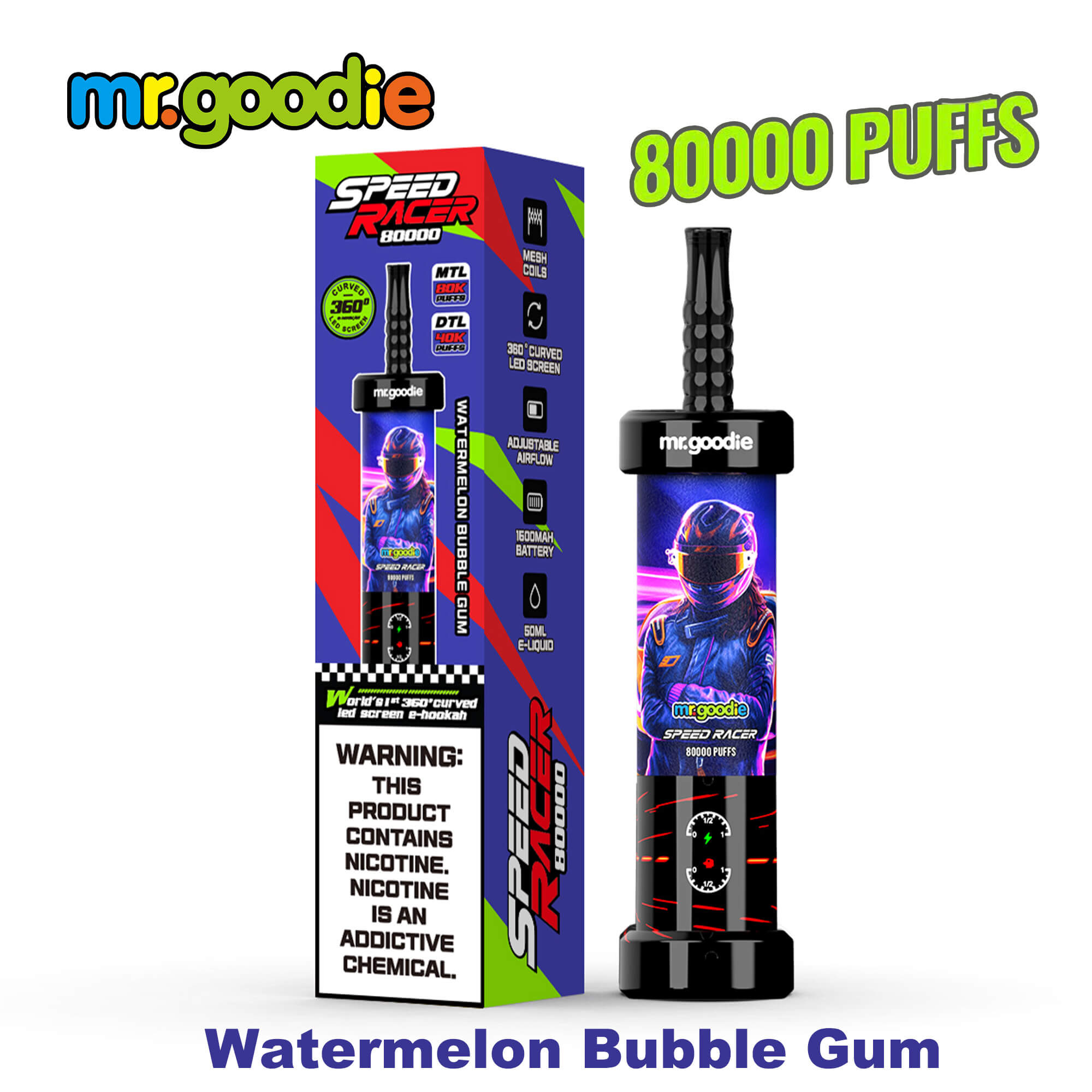 Mr.Goodie Speed Racer 80K Disposable Vape | Dual Mode MTL & DTL Vape - Image 2