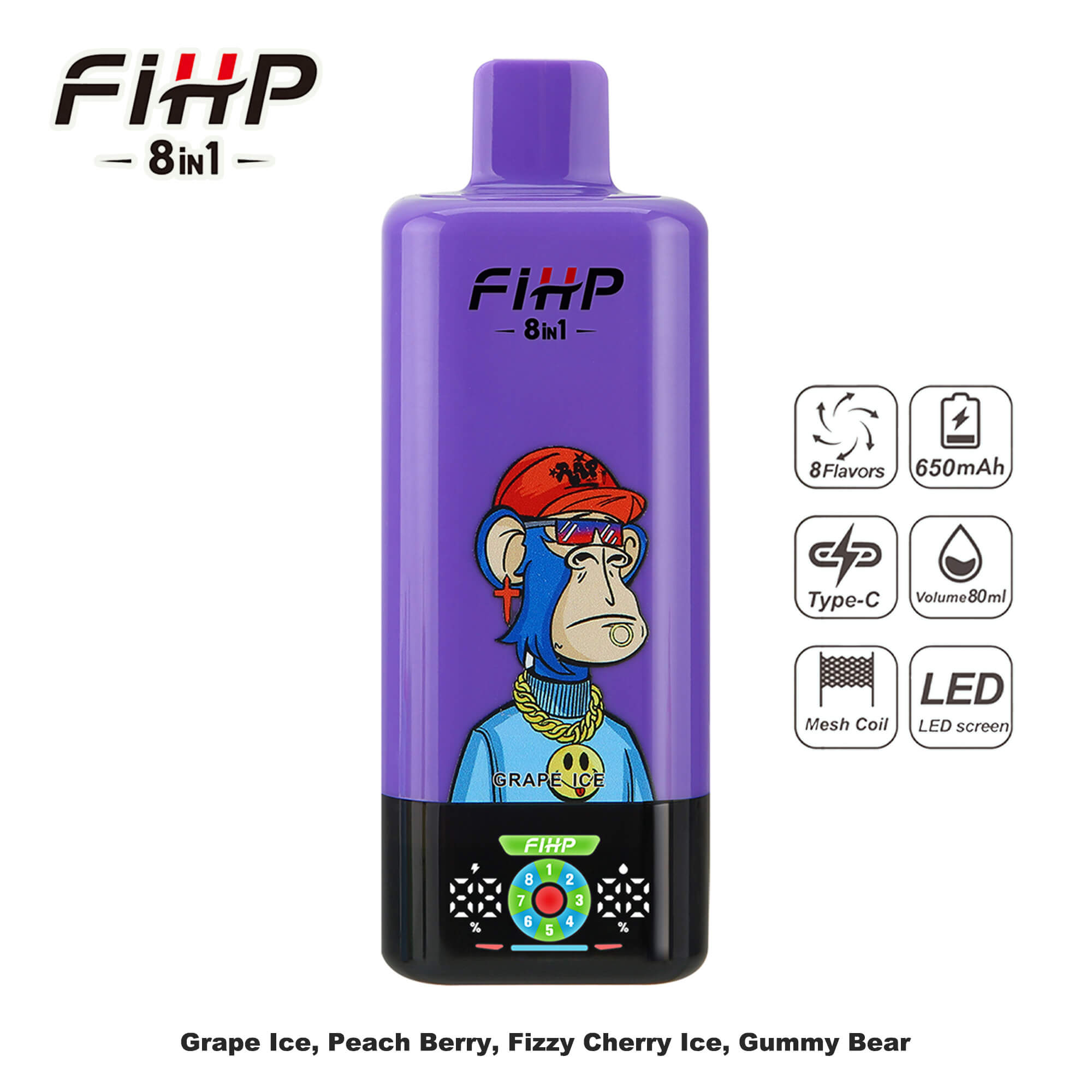 FIHP 200K 8IN1 Vape | Premium Multi-Flavor Device with Mesh Coil - Image 9