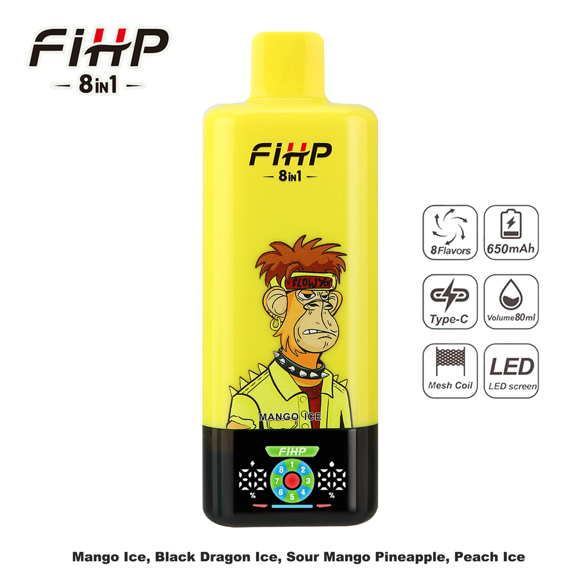 FIHP 200K 8IN1 Vape | Premium Multi-Flavor Device with Mesh Coil - Image 8
