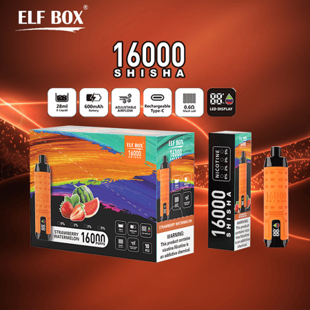 ELF BOX SHISHA 16000 Puffs Läder Vape original E Cigarett