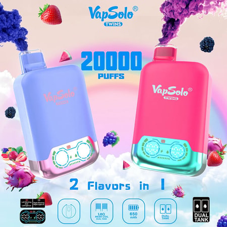 VapSolo Twins 20000 20k Puffs Double Taste Vape Original E-Cigarette