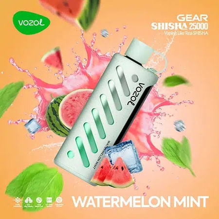 Il vaporizzatore Vozol Gear Shisha da 25.000 tiri offre due modalità di potenza, 25 ml di liquido, 5% di nicotina e 25.000 tiri. Le caratteristiche includono un chip intelligente, doppie resistenze a mesh, schermo da 2,1", feedback audio e 21 aromi per un'esperienza di svapo premium.