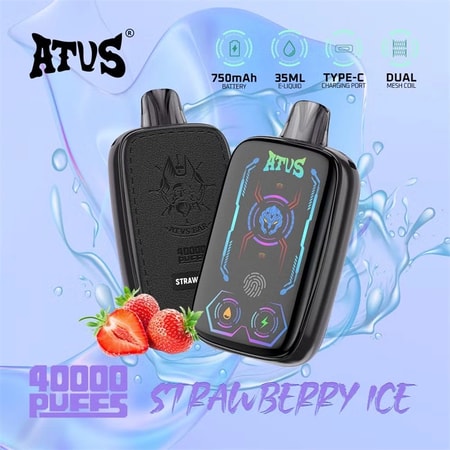 ATVS 40000 Puffs Vape har justerbart luftflöde, dubbla mesh-spolar och en smart pekskärm, som erbjuder upp till 40 000 bloss, 35 ml e-vätska och 2%/5% nikotin för en rik, anpassningsbar vapingupplevelse.